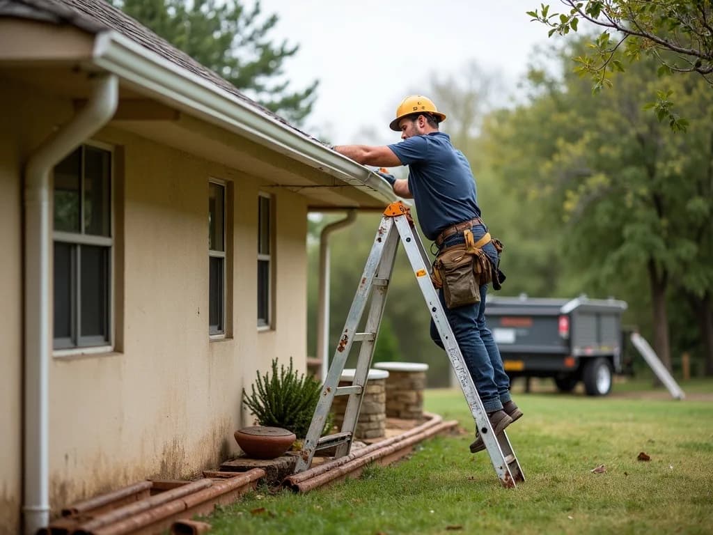 Clean new gutter lines along every edge of a home