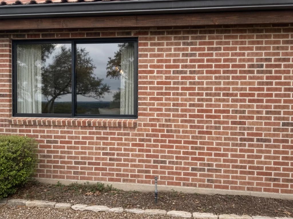 Repointed brick wall with tight, even joints