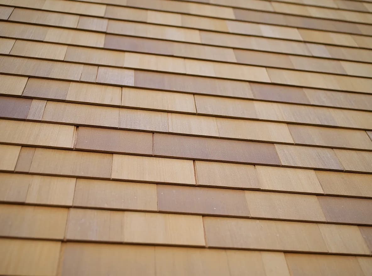 Fresh cedar shake roof after full replacement