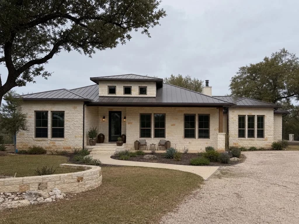 Wide new glazing on a modern Hill Country home