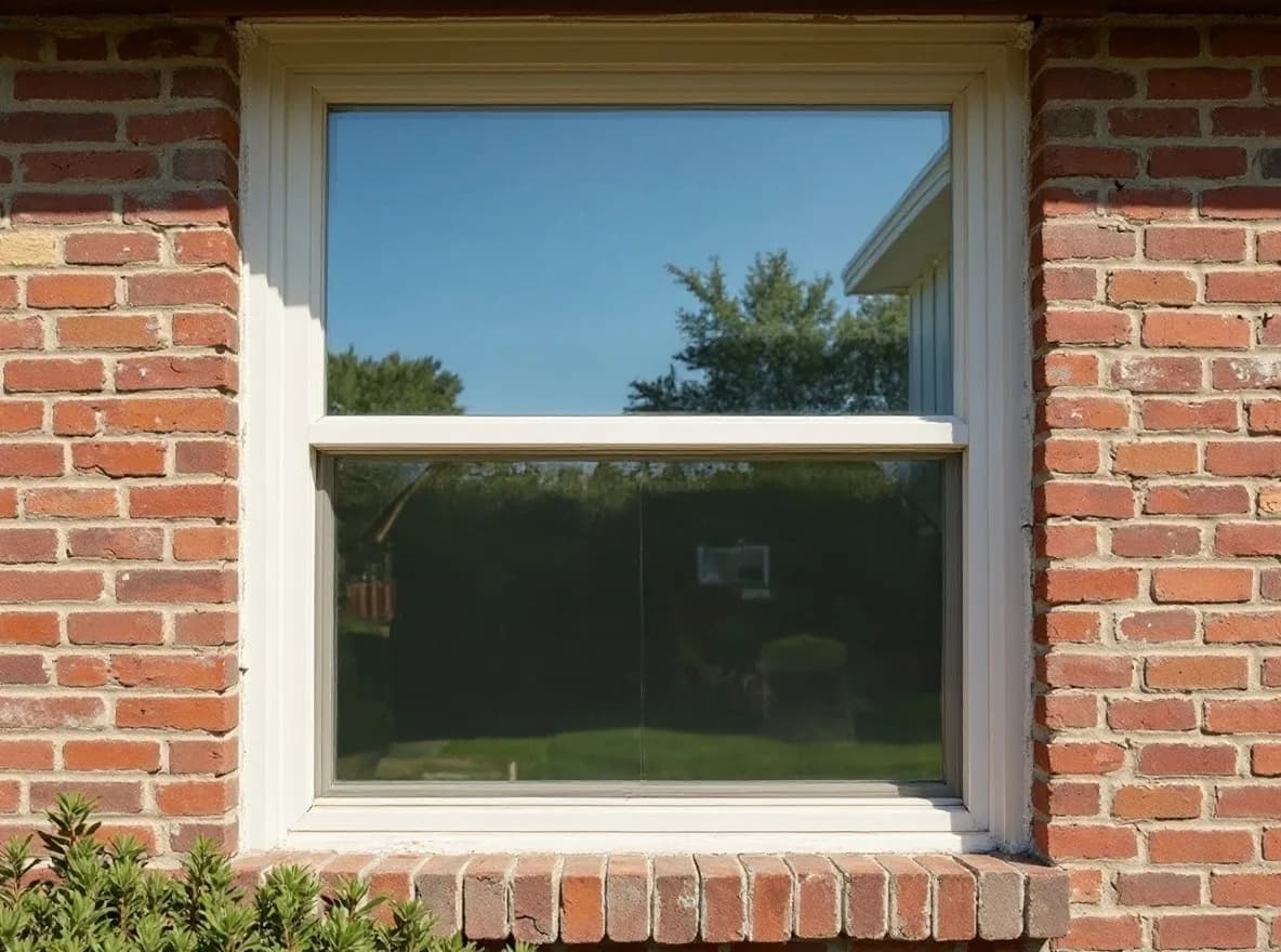 New energy-efficient window set into brick